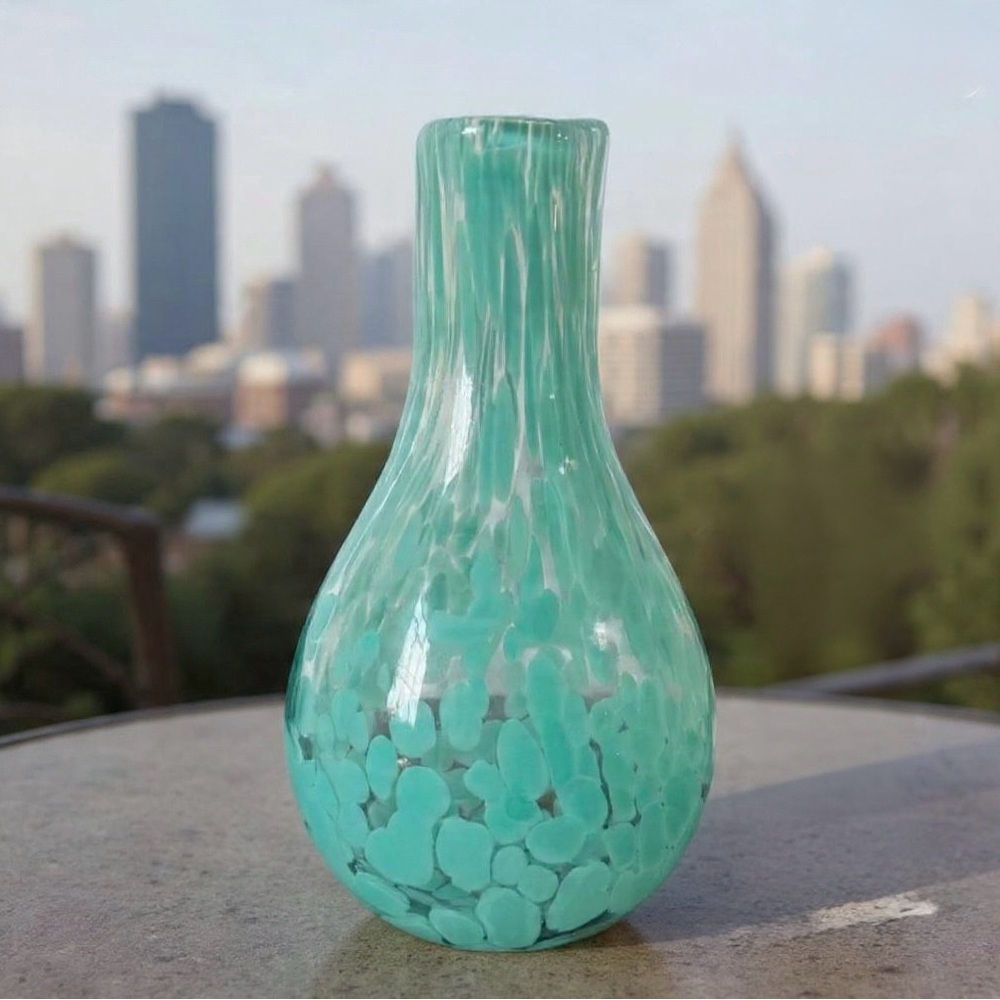 Elegant Turquoise Glass Vase